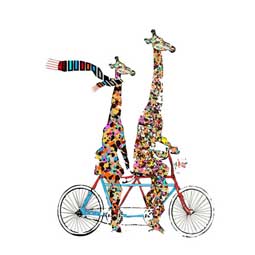 Giraffe and Bicycle